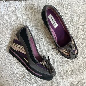 NANETTE LEPORE x KEDS Purple Wedge Sneaker Heels size 7.5M (fit like 6.5)